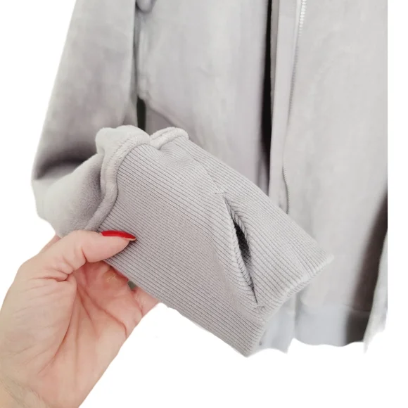 Athleta Triumph Hoodie In Double Cozy Karma in Norwegian Grey - Picture 9 of 16